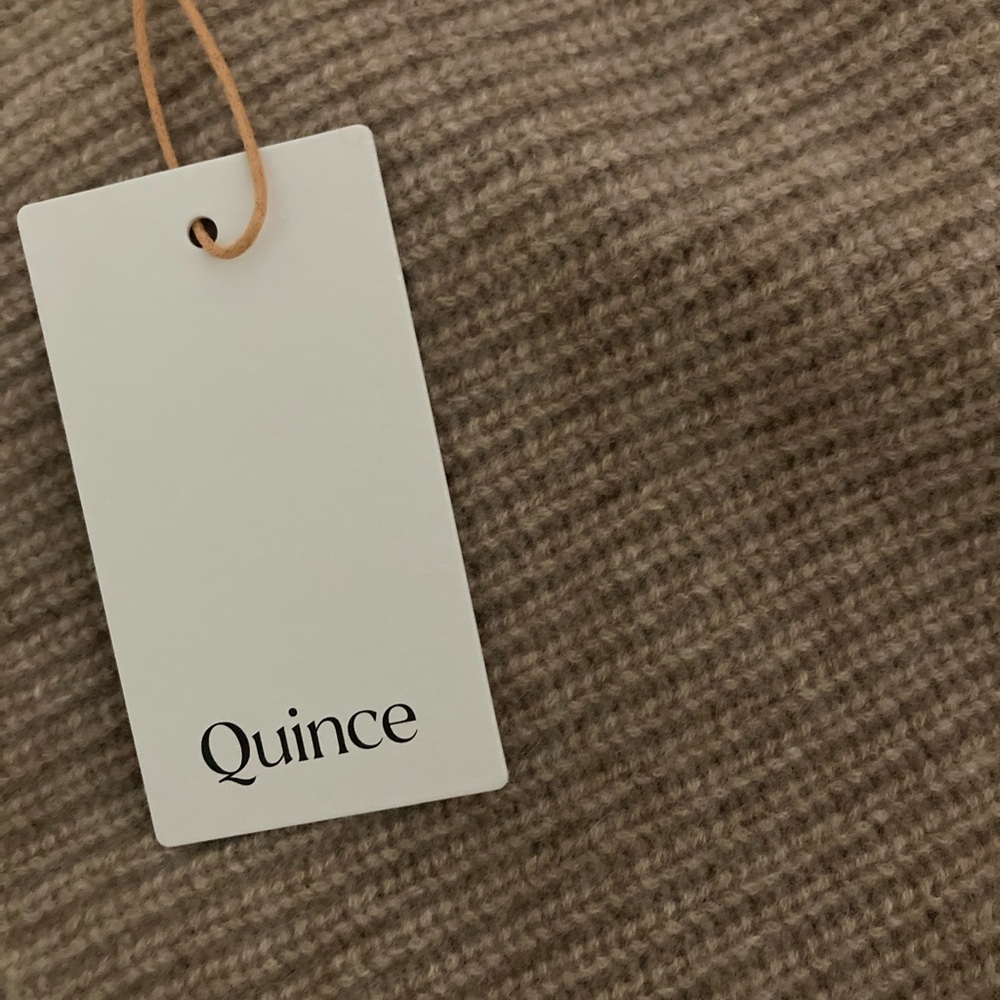 Quince Cashmere Ribbed Wrap - Beige - Picture 5 of 5
